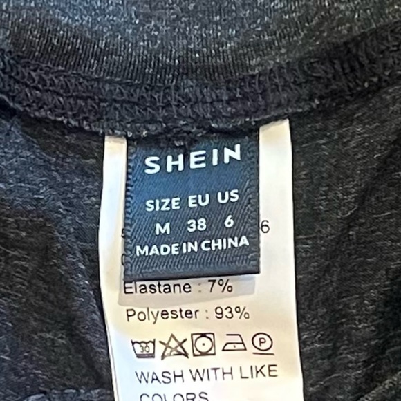 NEW High Rise Contrast Stitching Leggings Pockets Medium Pull On Stretchy black - Picture 7 of 11